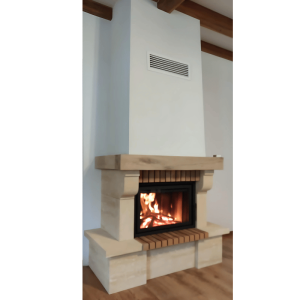 Semineu lemne rustic cu focar Romotop